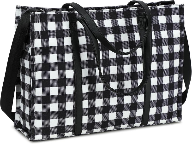 BTOOP Laptop Tote Bag for Women Work 15.6 inch Canvas Shoulder Bags Computer Messenger Purse Teacher Handbag Office Briefcase - Image 1
